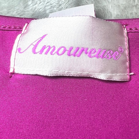 Amoureuse Womens Size 2X Nightgown Plus Size Magenta Purple Lace Bodice Maxi - Picture 4 of 11